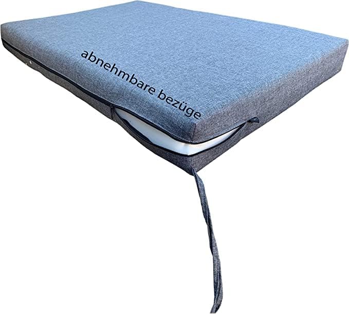 High-quality pallet cushion set - anthracite, for indoor & outdoor sofa, comfortable, dirt and water repellent, made from flat foam, available in sets of 2 and 8