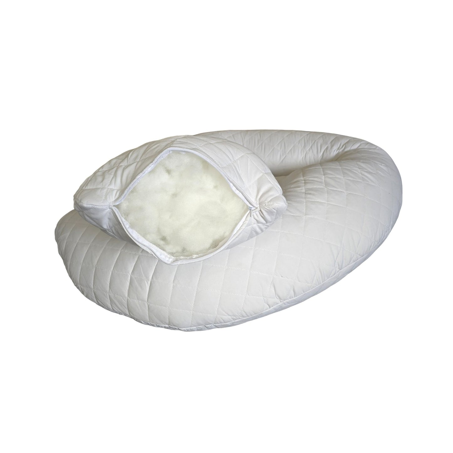12ft Premium J-shaped pregnancy and support pillow with quilted microfiber cover – Made in Germany