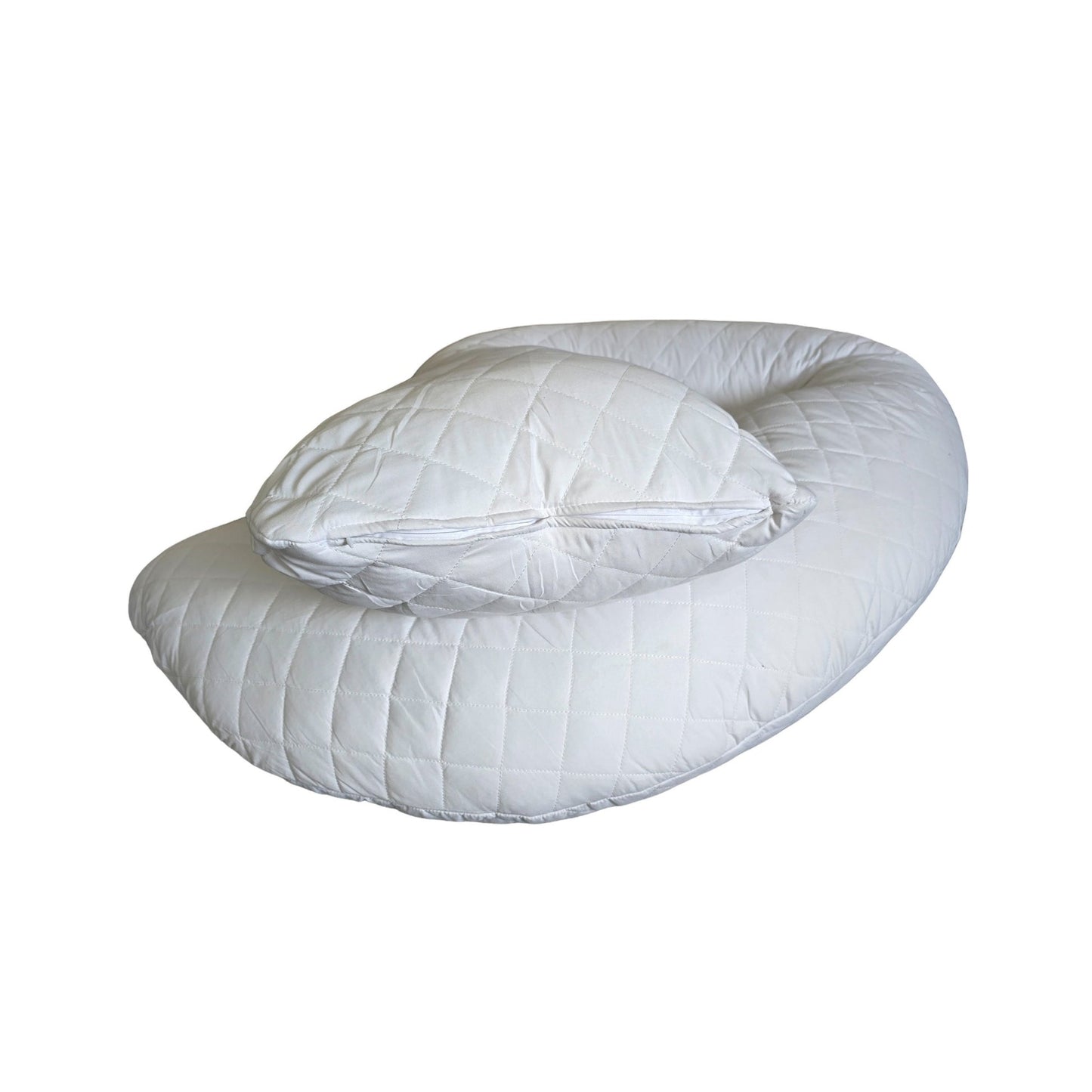 12ft Premium J-shaped pregnancy and full body support pillow with high density foam filling - Made in Germany