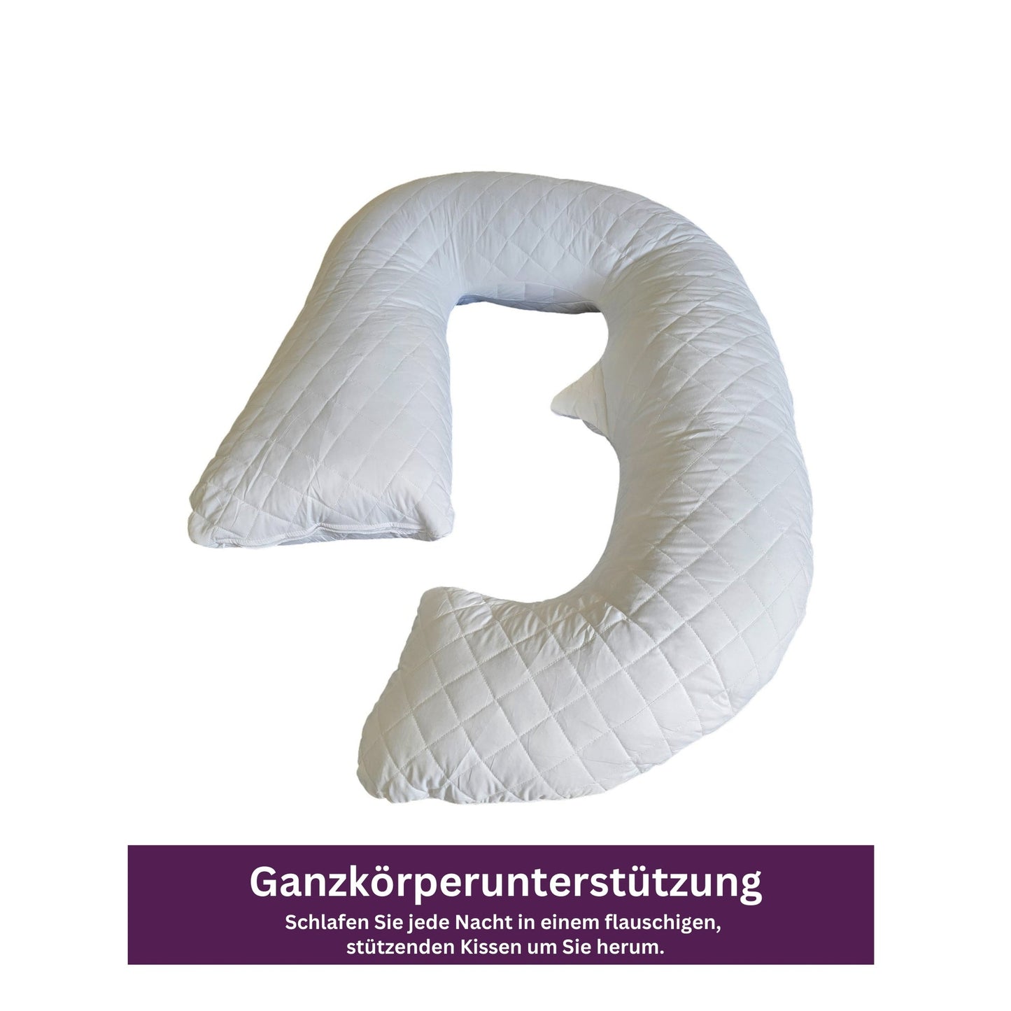 12ft Premium J-shaped pregnancy and full body support pillow with high density foam filling - Made in Germany