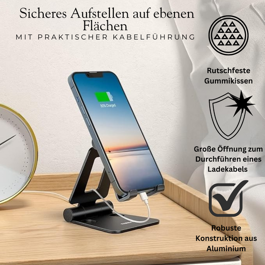 Premium Faltbare Handy- & Tablet-Halterung–Perfekt für Zuhause, Büro & Unterwegs