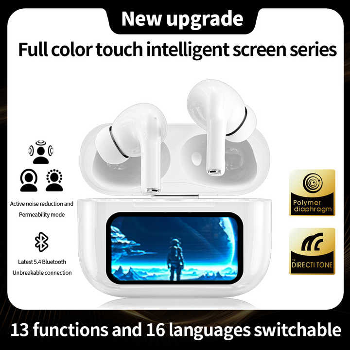 Touchscreen-Kopfhörer,Bluetooth-Kopfhörer,Kopfhörer mit Touchscreen,Bluetooth-Kopfhörer mit Geräuschunterdrückung,wiederaufladbare Bluetooth-Kopfhörer