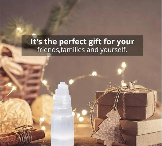 Selenite USB Lampe - Berg 20cm