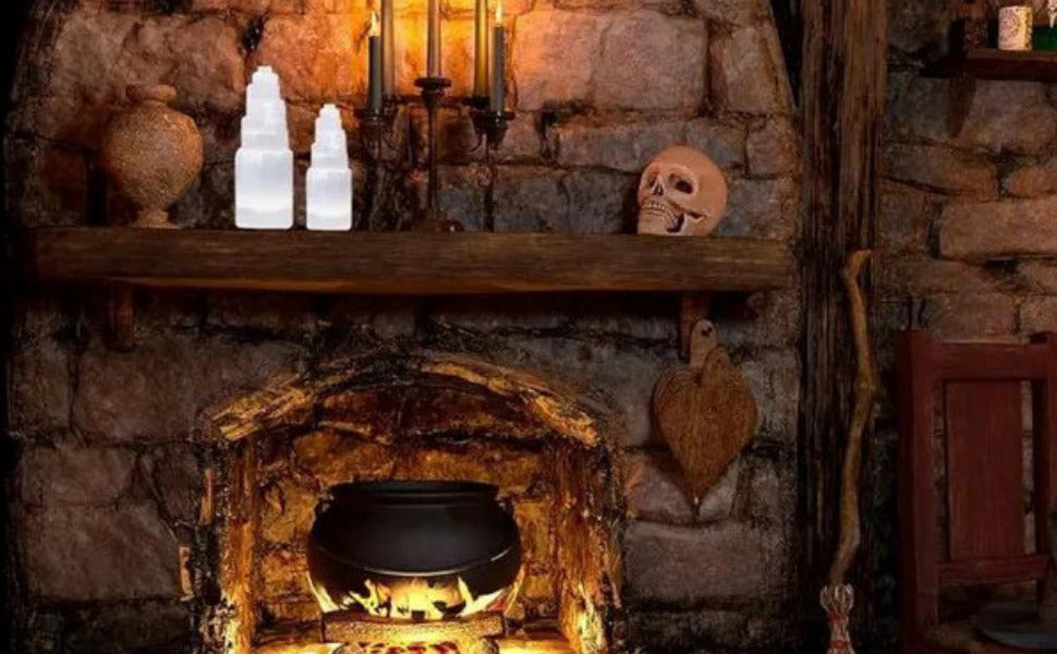 Selenite USB Lampe - Berg 20cm