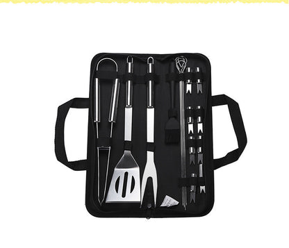 20-teiliges BBQ Grillbesteck Set – Edelstahl Grillzubehör mit Gabel, Wender, Zan