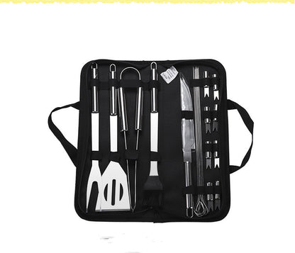 20-teiliges BBQ Grillbesteck Set – Edelstahl Grillzubehör mit Gabel, Wender, Zan