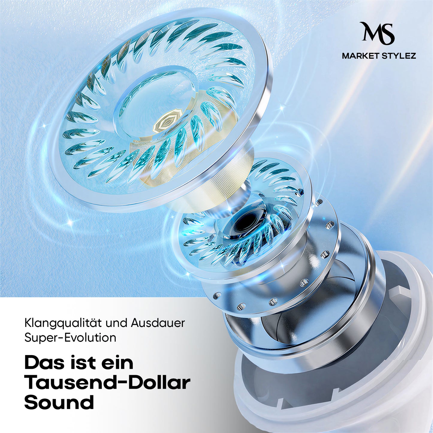 Marketstylez Bluetooth 5.3 Kopfhörer f. Samsung/Iphone In-Ear Kabellos Ohrhörer Touch Headset