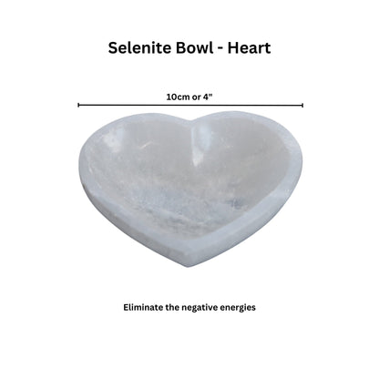 Selenite bowl heart