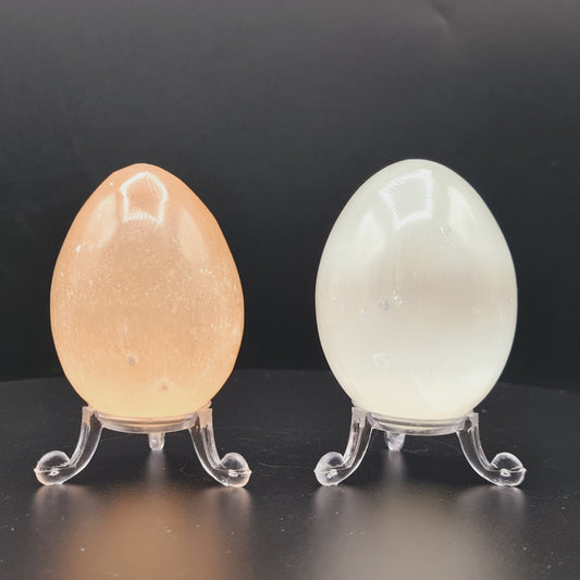 Selenite Charging Crystal Egg - Natural Healing Stone for Energy Cleansing and Meditation