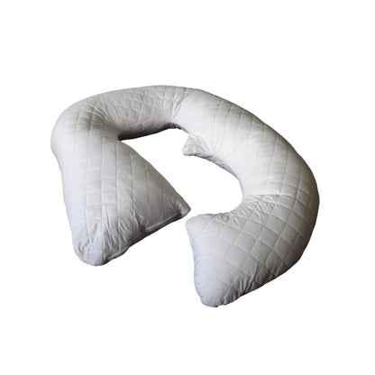 12ft Premium J-shaped and pregnancy support pillow with quilted microfiber cover – Made in Germany