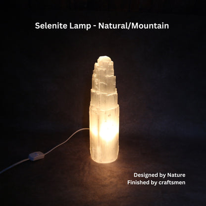Natürliche Turmlampe aus Selenit – mehrere Größen