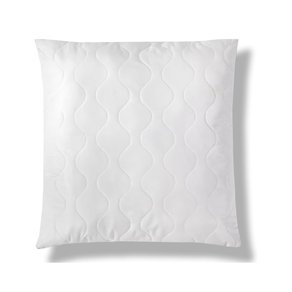 Quilted Cushion 40 x 40 cm Pack of 2 - Soft Polyester Filling, Premium Hotel Quality, Anti-Dust Mites & Hypoallergenic, Ideal for Sleeping, Sofa or as Decorative Cushion (White)