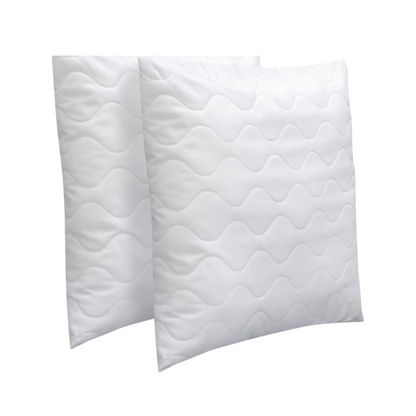 Quilted Cushion 40 x 40 cm Pack of 2 - Soft Polyester Filling, Premium Hotel Quality, Anti-Dust Mites & Hypoallergenic, Ideal for Sleeping, Sofa or as Decorative Cushion (White)