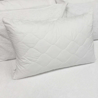 Quilted Cushion 40 x 40 cm Pack of 2 - Soft Polyester Filling, Premium Hotel Quality, Anti-Dust Mites & Hypoallergenic, Ideal for Sleeping, Sofa or as Decorative Cushion (White)