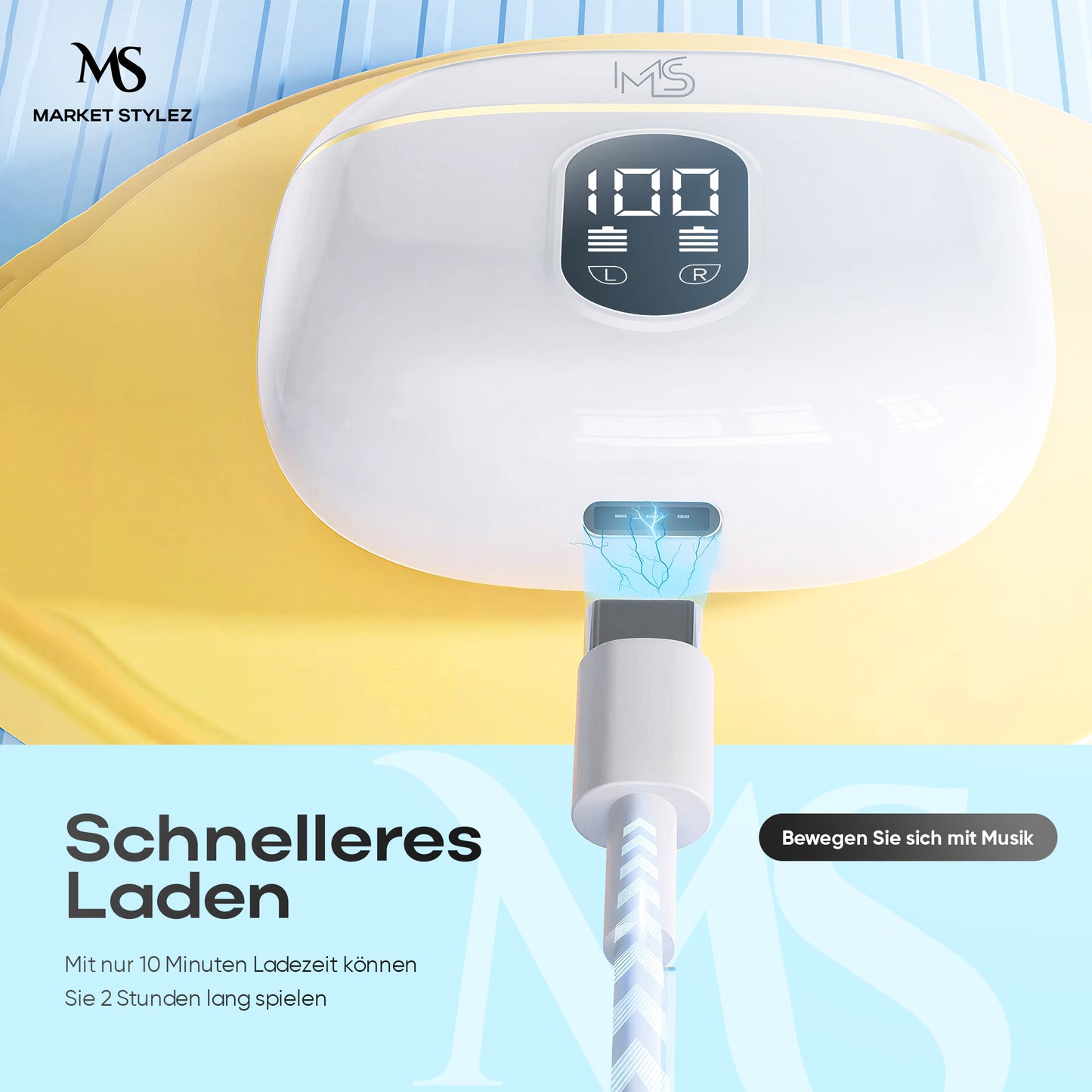 Marketstylez Bluetooth 5.3 Kopfhörer f. Samsung/Iphone In-Ear Kabellos Ohrhörer Touch Headset