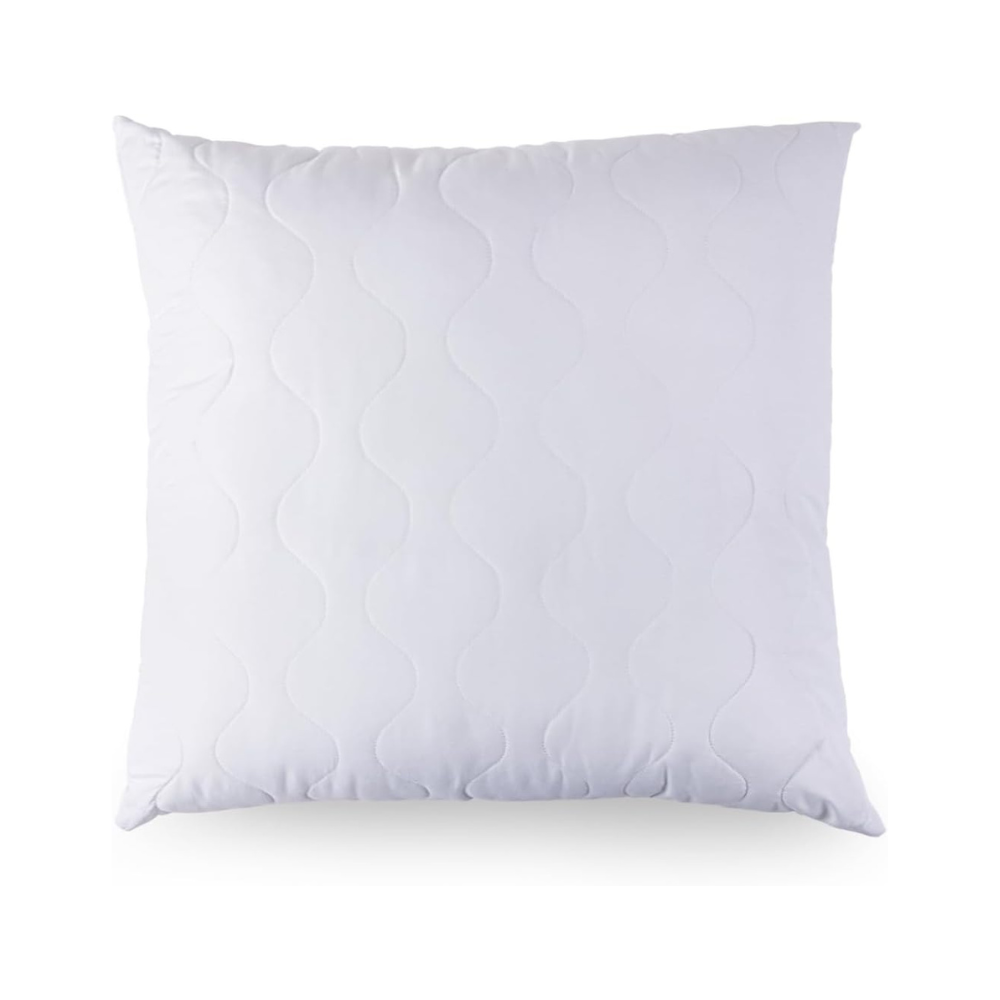 Quilted Cushion 40 x 40 cm Pack of 2 - Soft Polyester Filling, Premium Hotel Quality, Anti-Dust Mites & Hypoallergenic, Ideal for Sleeping, Sofa or as Decorative Cushion (White)