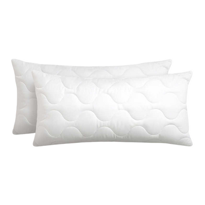 Quilted Cushion 40 x 40 cm Pack of 2 - Soft Polyester Filling, Premium Hotel Quality, Anti-Dust Mites & Hypoallergenic, Ideal for Sleeping, Sofa or as Decorative Cushion (White)