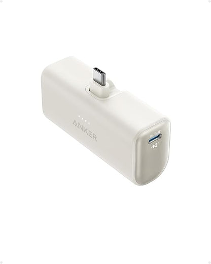 Anker Nano Powerbank, 5000mAh Powerbank 22,5W, Integrierter Faltbarer USB-C Konnektor, Kompatibel mit iPhone 15, Samsung S22/23 Serie, Note20/10 Serie, Huawei, iPad Pro/Air, AirPods und mehr(Schwarz)