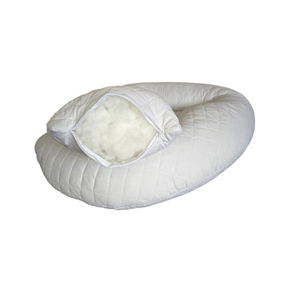 12ft Premium J-shaped pregnancy and support pillow with quilted microfiber cover – Made in Germany