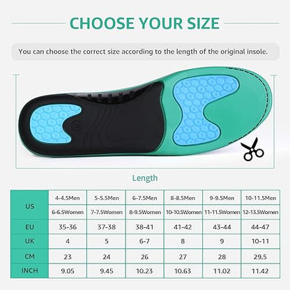 Market Stylez Orthopädische Einlegesohlen – Fersensporn-Einlagen bei Plantarfasziitis & Plattfüßen – Für Damen & Herren – Ideal für Arbeitsschuhe, Sneaker und Alltagsschuhe