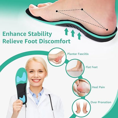 Market Stylez Orthopädische Einlegesohlen – Fersensporn-Einlagen bei Plantarfasziitis & Plattfüßen – Für Damen & Herren – Ideal für Arbeitsschuhe, Sneaker und Alltagsschuhe