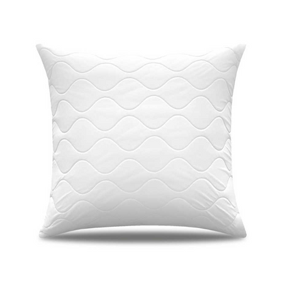Quilted Cushion 40 x 40 cm Pack of 2 - Soft Polyester Filling, Premium Hotel Quality, Anti-Dust Mites & Hypoallergenic, Ideal for Sleeping, Sofa or as Decorative Cushion (White)