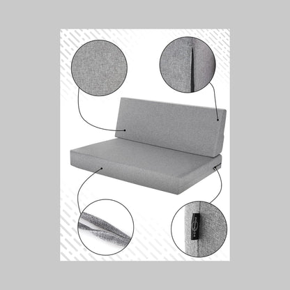 High-quality pallet cushion set - anthracite, for indoor &amp; outdoor sofa, comfortable, dirt and water repellent, made from flat foam, available in sets of 2 and 8