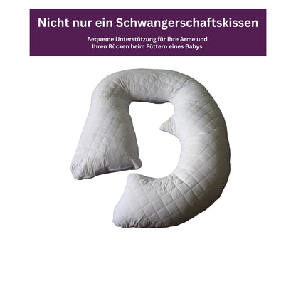 12ft Premium J-shaped pregnancy and full body support pillow with high density foam filling - Made in Germany
