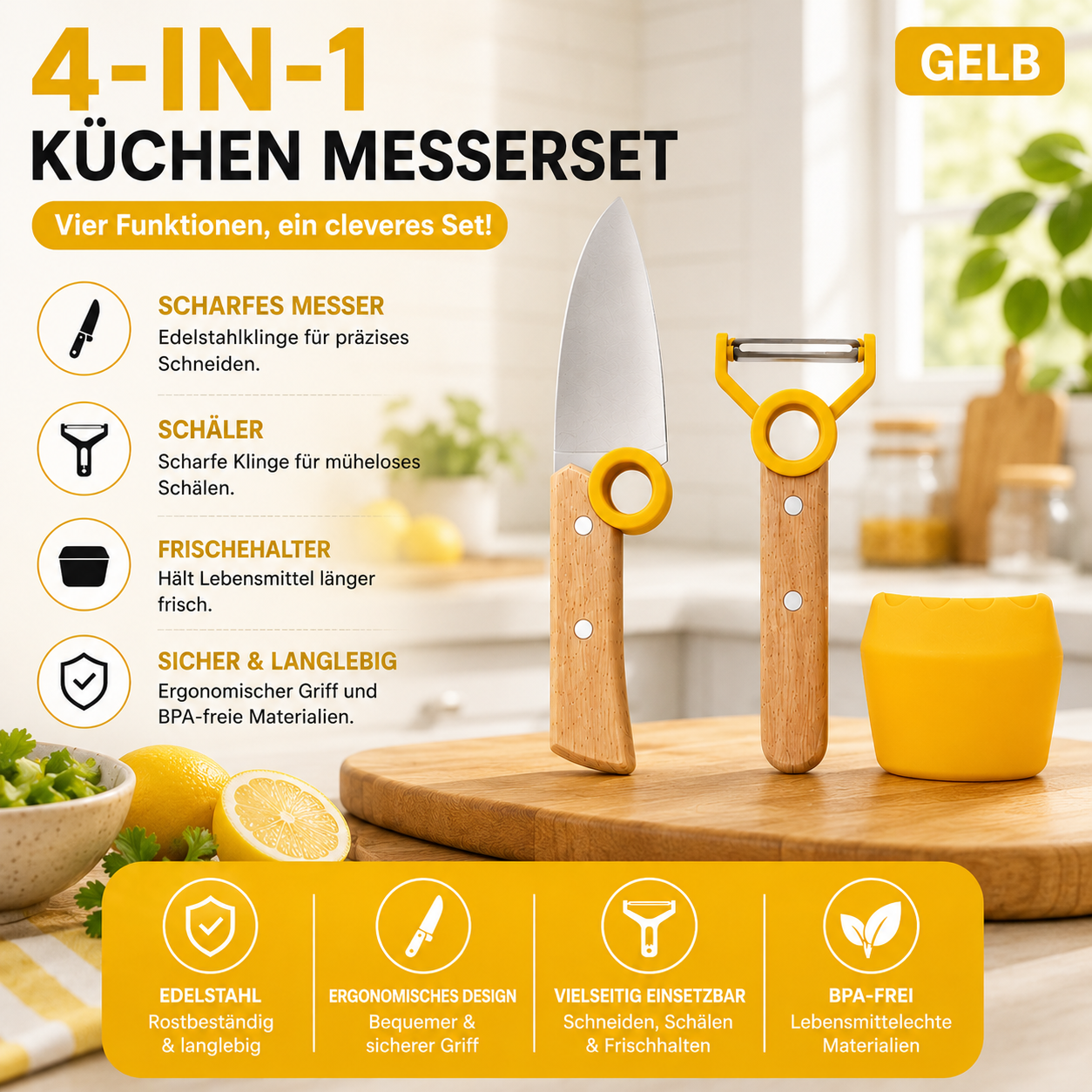 Market Stylez 3-teiliges Kindermesserset