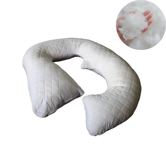 12ft Premium J-shaped and pregnancy support pillow with quilted microfiber cover – Made in Germany