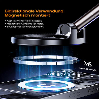 Market Stylez Upgraded Handyhalterung Auto Magnet für Magsafe Autohalterung, Vakuum Saugnapf Handy Halterung Auto 89+LBS Saugleistung & 2800gf Stärkster Magnet 360° Drehbar für KFZ/iPhone