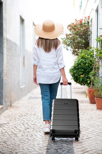Kofferset 3 Teilig Hartschale Leicht ABS+PC Erweiterbar Reisekoffer Haltbar Trolley Handgepäck Sets mit TSA Schloss und 4 Rollen