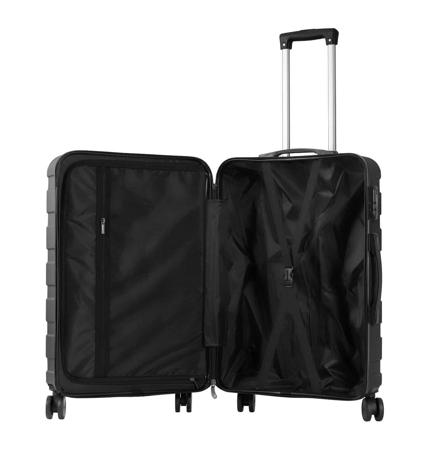 Kofferset 3 Teilig Hartschale Leicht ABS+PC Erweiterbar Reisekoffer Haltbar Trolley Handgepäck Sets mit TSA Schloss und 4 Rollen