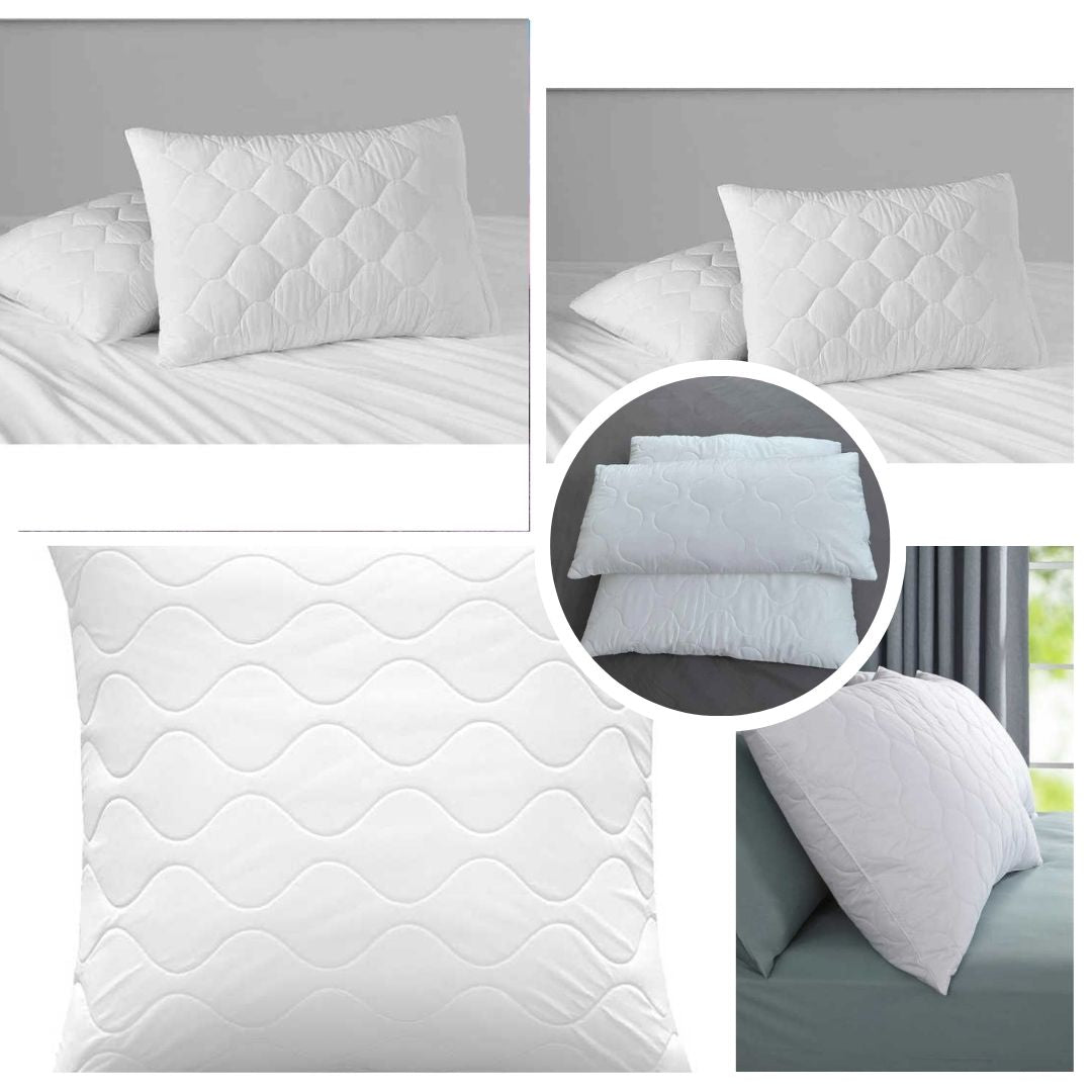 Quilted Cushion 40 x 40 cm Pack of 2 - Soft Polyester Filling, Premium Hotel Quality, Anti-Dust Mites & Hypoallergenic, Ideal for Sleeping, Sofa or as Decorative Cushion (White)