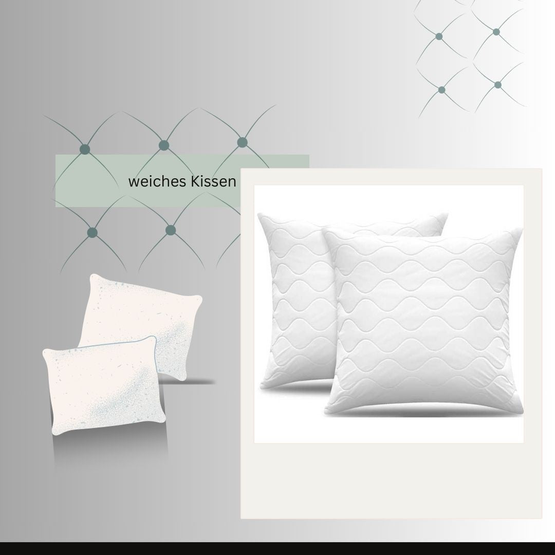Quilted Cushion 40 x 40 cm Pack of 2 - Soft Polyester Filling, Premium Hotel Quality, Anti-Dust Mites & Hypoallergenic, Ideal for Sleeping, Sofa or as Decorative Cushion (White)