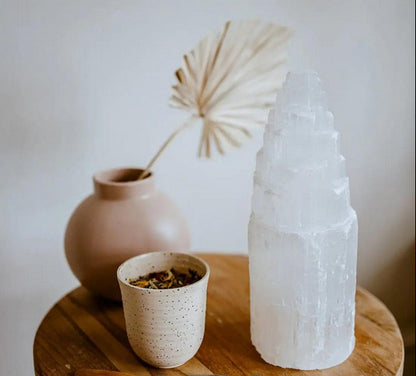 Selenite USB Lamp - Mountain 20cm