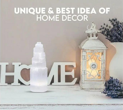 Selenite USB Lamp - Mountain 20cm