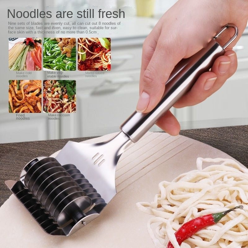 Manuelle Nudelmaschine aus Edelstahl – Nudel Schneider & Teigroller für Pasta