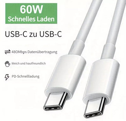 USB C Kabel Weiß 1M Pack, PD 60W USB C auf USB C Schnellladekabel für iPhone 16/16 Pro/16 Plus/15/15 Pro/15 Pro Max, iPad 10th Gen, iPad Air/Pro, MacBook Air/Pro etc